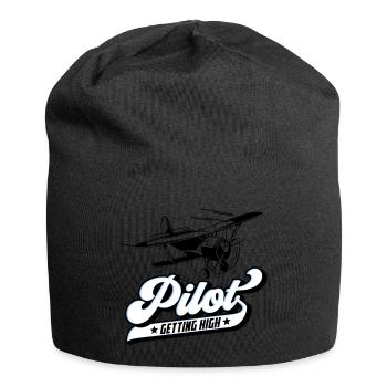 Fliegen Flieger Pilot Pilotin | Farben änderbar - Jersey-Beanie - Schwarz - Vorne
