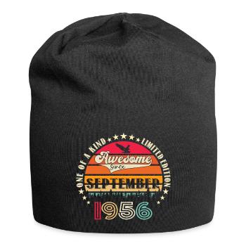 Septembre Né 1956 Cadeau du 66e anniversaire - Bonnet en jersey - noir - Devant