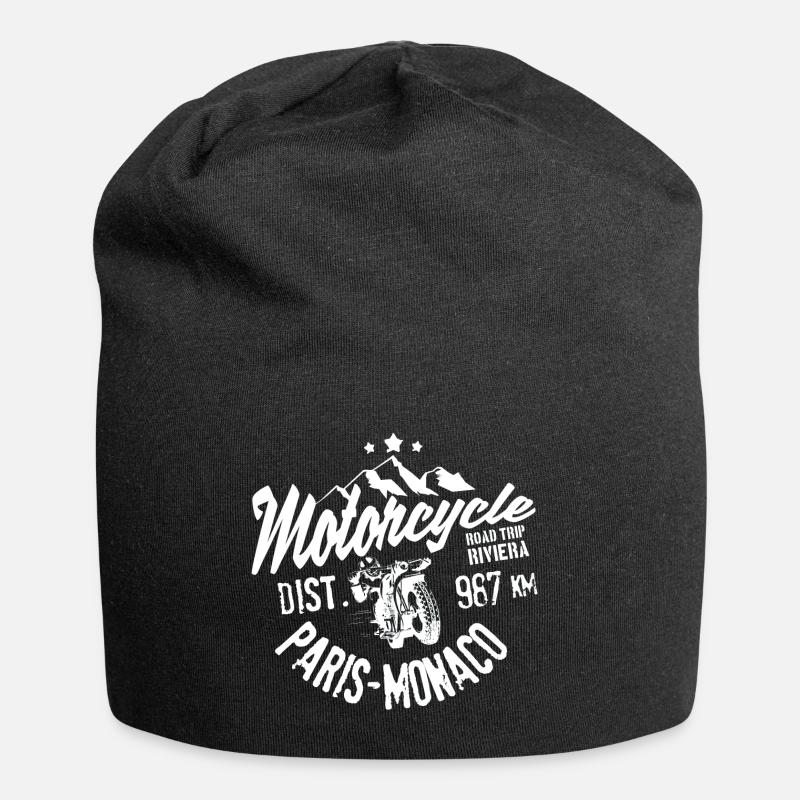 Motorcycle road trip Paris Monaco - Bonnet en jersey - noir