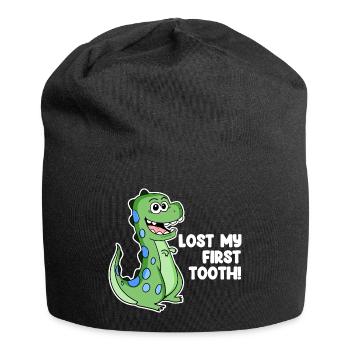 Dino Zahnlücke Kleinkind Milchzahn - Jersey-Beanie - Schwarz - Vorne