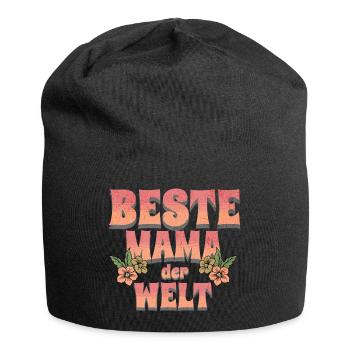 Beste Mama der Welt - Jersey-Beanie - Schwarz - Vorne