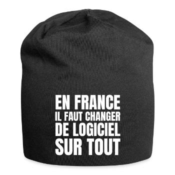 logiciel, France, changer de logiciel - Bonnet en jersey - noir - Devant