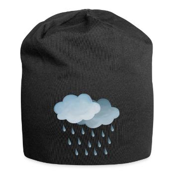 Symbole météo pluie-nuages - Bonnet en jersey - noir - Devant