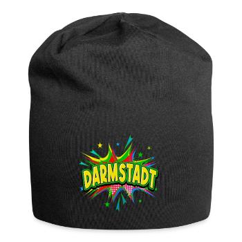Darmstadt Allemagne Ville Pop Art Bande dessinée - Bonnet en jersey - noir - Devant