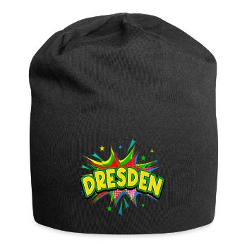 Dresde Allemagne Ville Pop Art Bande dessinée - Bonnet en jersey - noir - Devant