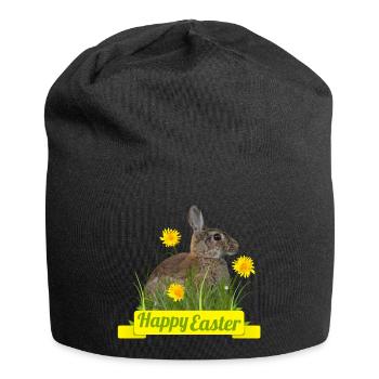 Happy Easter rabbit cony - Jersey Beanie - black - Front