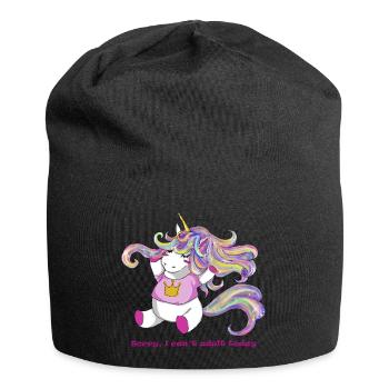 Einhorn - Jersey-Beanie - Schwarz - Vorne