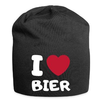 Ich Liebe Bier - Jersey-Beanie - Schwarz - Vorne