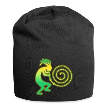 kokopelli Spiral - Jersey Beanie - black - Front