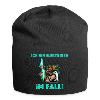 Ich bin elektriker | Zeus, Gott, Schweiz, Dialekt - Jersey-Beanie - Schwarz - Vorne