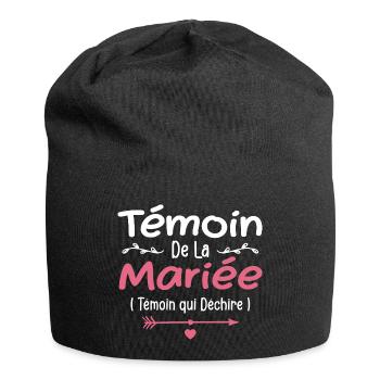 Témoin de la Mariée Témoin qui Déchire - Bonnet en jersey - noir - Devant