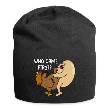 Who came first - Jersey-Beanie - Schwarz - Vorne