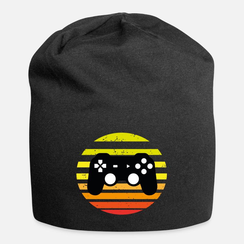 Retro Gaming - Jersey-Beanie - Schwarz