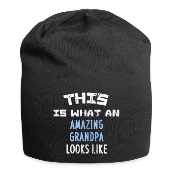 THIS IS WHAT AN AMAZING GRANDPA LOOKS LIKE - Jersey Beanie - black - Front