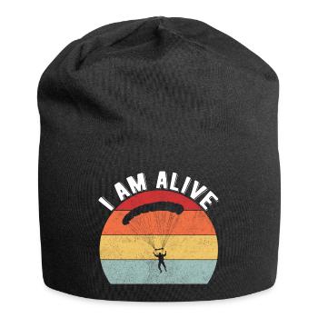 Skydiving Parachuting Skydive Skydiver - Jersey-Beanie - Schwarz - Vorne
