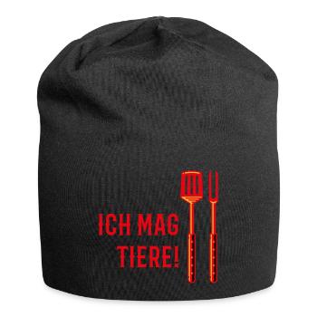 Ich Mag Tiere! (Grillbesteck / 3C) - Jersey-Beanie - Schwarz - Vorne