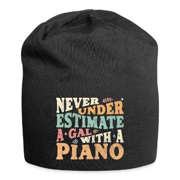 Never underestimate a Gal with a Piano - Jersey Beanie - black - Front