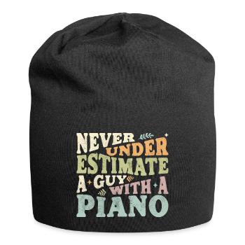 Never underestimate a Guy with a Piano - Jersey Beanie - black - Front
