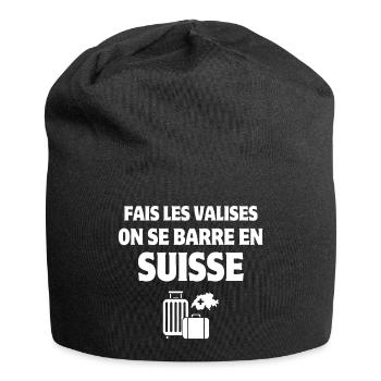 Suisse, je suis Suisse, fierté Suisse - Bonnet en jersey - noir - Devant