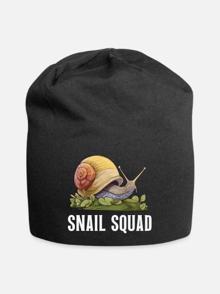 Snail Squad – Schneckenliebe & Gartenhumor - Jersey-Beanie - Schwarz