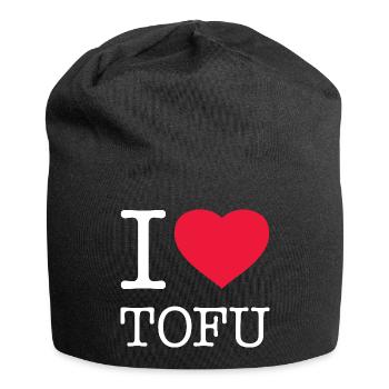 I LOVE TOFU - Jersey Beanie - black - Front