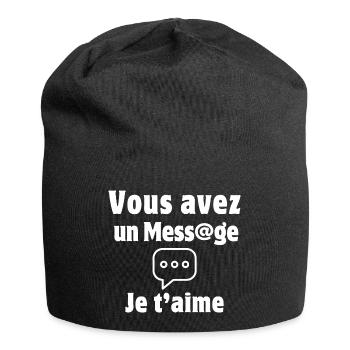 Nachricht, SMS, Ich liebe dich, Valentinstag - Jersey-Beanie - Schwarz - Vorne