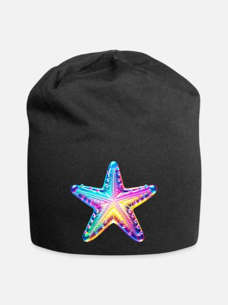 Seestern - Jersey-Beanie - Schwarz