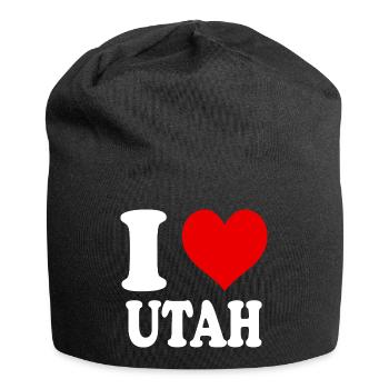 J’aime Utah Coeur Drôle Spirituel - Bonnet en jersey - noir - Devant