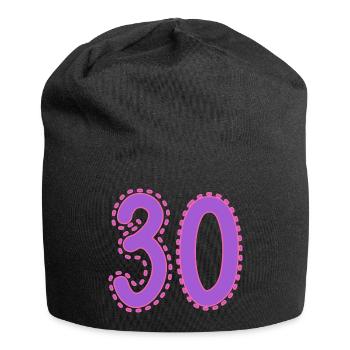 30. 30 JAHRE. 30. JAHRESTAG. 30-JÄHRIGES JUBILÄUM. - Jersey-Beanie - Schwarz - Vorne