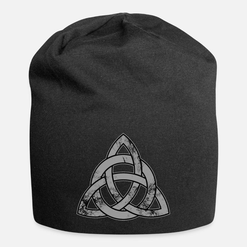 Triquetra knot, Celtic, Viking - Jersey Beanie - black