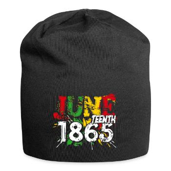 1865 Juneteenth feiert die Freiheit der Afroamerikaner - Jersey-Beanie - Schwarz - Vorne