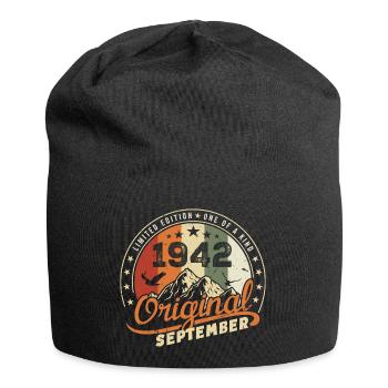 Cadeau D'anniversaire Vintage Né en Septembre 1942 - Bonnet en jersey - noir - Devant