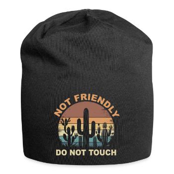 Not Friendly Do Not Touch Sarcastic Quote Funny - Jersey Beanie - black - Front