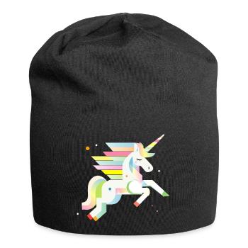 Delicate Geometric Unicorn – Dreamy & Magical - Jersey Beanie - black - Front