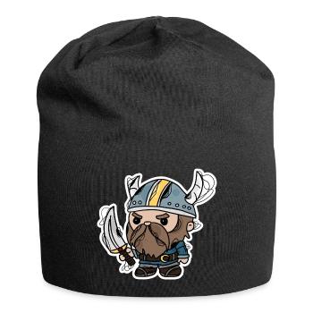 Wikinger - Jersey-Beanie - Schwarz - Vorne