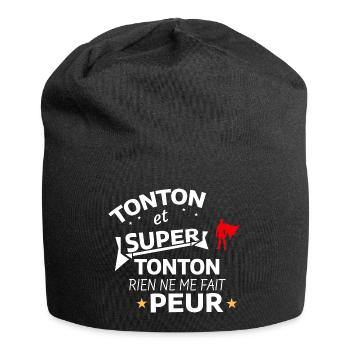 Hommage Humoristique de Super Tonton - Bonnet en jersey - noir - Devant