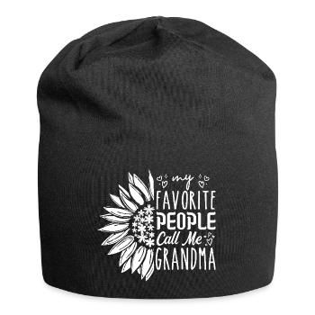 My favorite people call me grandma - Bonnet en jersey - noir - Devant