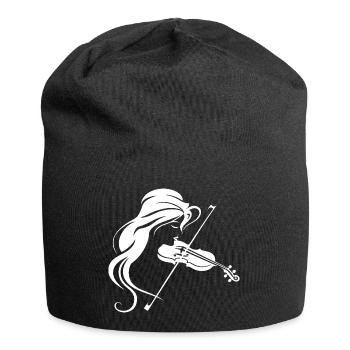 Fiddle Girl Drawing - Jersey Beanie - black - Front
