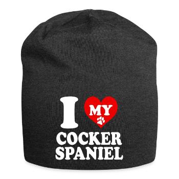 J’aime mon cocker Spanel chien chien coeur drôle - Bonnet en jersey - charbon - Devant