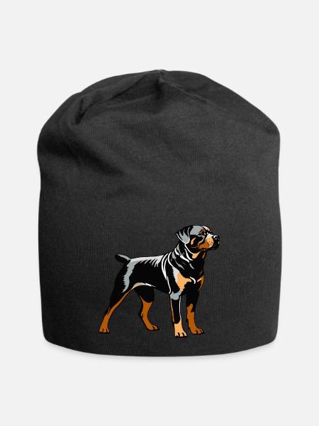 Rottweiler - Pet Dog Sticker - Jersey-Beanie - Schwarz
