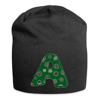 Letter A with character in green - Jersey Beanie - black - Front