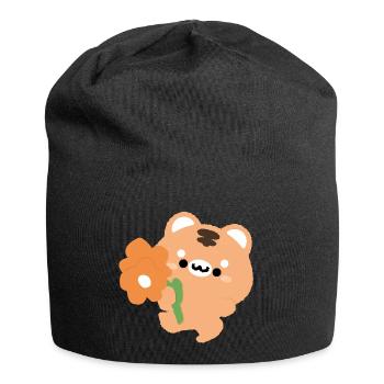 Romantischer Tiger - Jersey-Beanie - Schwarz - Vorne