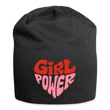 Féministe Girl Power Heart Design - Bonnet en jersey - noir - Devant