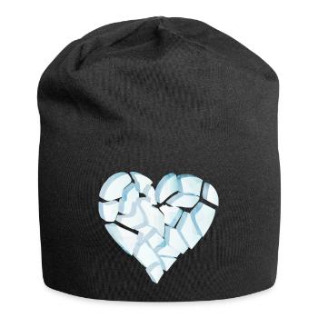 Cœur brisé de glace – Forme Cœur brisé - Bonnet en jersey - noir - Devant