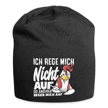 Ich rege mich nicht auf die anderen regen mich auf - Jersey-Beanie - Schwarz - Vorne