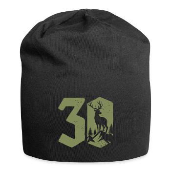 Jäger 30. Geburtstag Jagd 30 Jahre Zahl Hirsch - Jersey-Beanie - Schwarz - Vorne