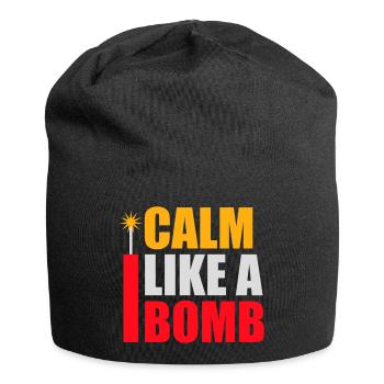 Calm Like Bomb Paradox Irony Humor Explosive Joke - Jersey Beanie - black - Front