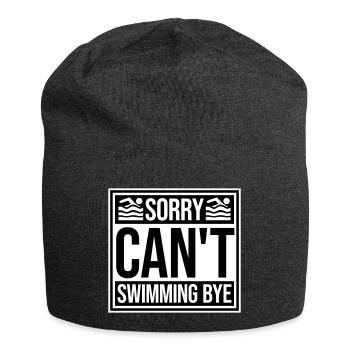 Sorry Can't Swimming Bye Schwimmer Ausrede Humor - Jersey-Beanie - Anthrazit - Vorne