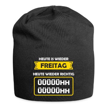 Today is Friday again Today again Richtig Ühh - Jersey Beanie - black - Front