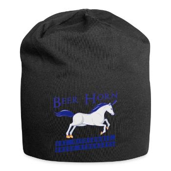 Beer Horn - Bier Einhorn wahre Fabelwesen  - Jersey-Beanie - Schwarz - Vorne
